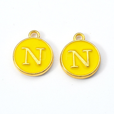 Golden Plated Alloy Enamel Charms ENAM-S118-09N-1