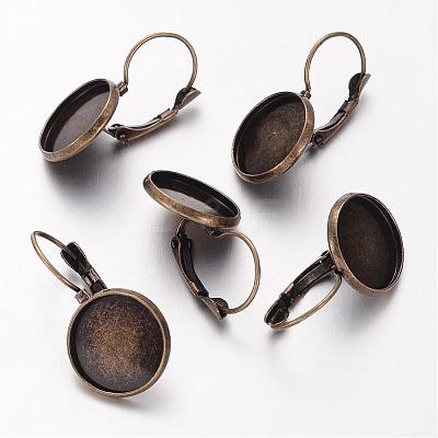 Brass Leverback Earring Findings KK-C1244-14mm-AB-NR-1
