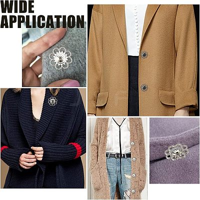 20 Sets 2 Colors Hollow Alloy Snap Buttons BUTT-NB0001-38-1