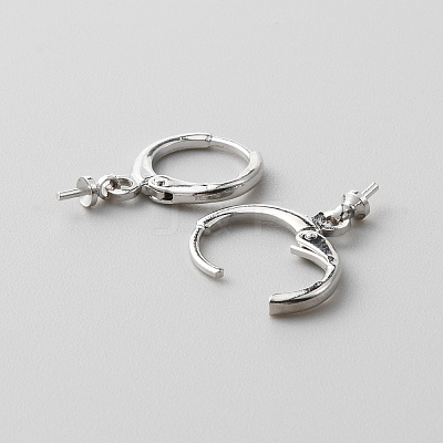 Brass Huggie Hoop Earring Findings LS-KK-WH0079-22P-1