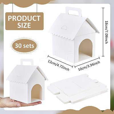 Cardboard Paper Pet Gift Packing Boxes with Window and Handles CON-WH0095-210-1