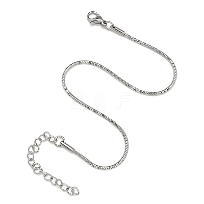 Tarnish Resistant 304 Stainless Steel Snake Chain Bracelets STAS-M175-10P-A-1