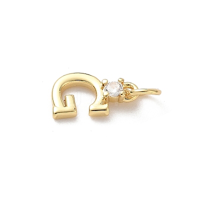 Brass Pave Clear Cubic Zirconia Charms KK-A273-01G-G-1