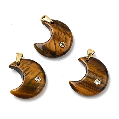 Natural Tiger Eye Pendants G-A297-02G-04-1