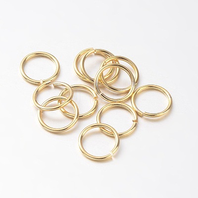 Eco-Friendly PVD Vacuum Plating & Long-Lasting Plated Brass Open Jump Rings KK-E663-6mm-G-1