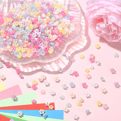 2400Pcs 8 Colors Opaque Acrylic Beads FIND-SP0001-18-1