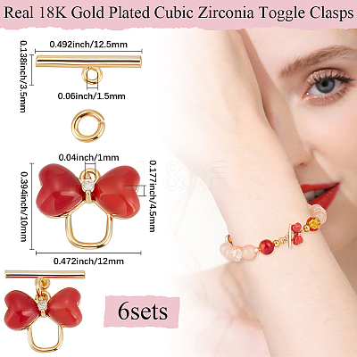 6Pcs Resin Toggle Clasps KK-BBC0018-90-1