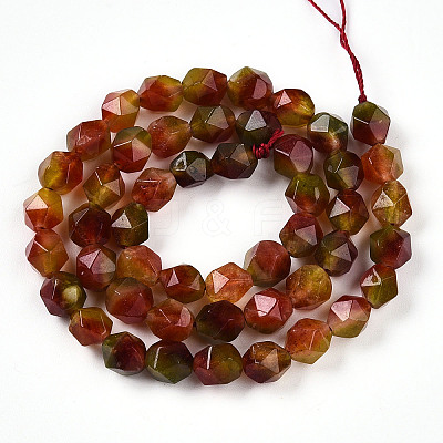 Dyed Natural White Jade Beads Strands G-T139-8mm-45H-1