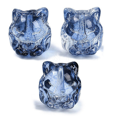 Transparent Spray Paint Glass Beads GLAA-H035-01J-1