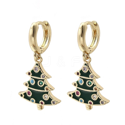 Brass Micro Pave Cubic Zirconia Hoop Earrings EJEW-Z137-01G-1