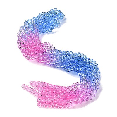 Transparent Painted Glass Beads Strands DGLA-A034-T8mm-A08-1