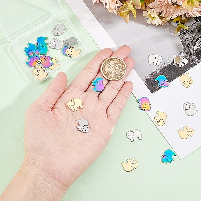 30Pcs 3 Colors 304 Stainless Steel Charms STAS-DC0011-92-1