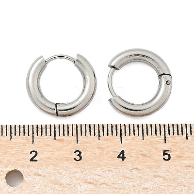 Tarnish Resistant 304 Stainless Steel Huggie Hoop Earrings EJEW-F111-16mm-P-1