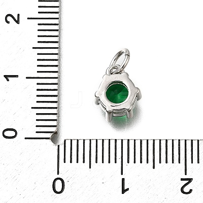 Brass Pave Cubic Zirconia Pendants KK-V002-23P-06-1