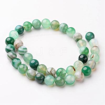 Natural Striped Agate/Banded Agate Beads Strands G-D845-01D-8mm-1
