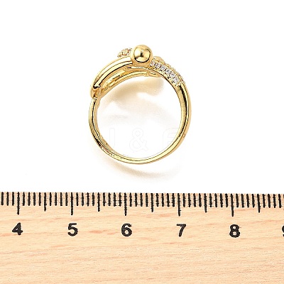 Brass Micro Pave Cubic Zirconia Cuff Rings RJEW-D308-03G-D-1