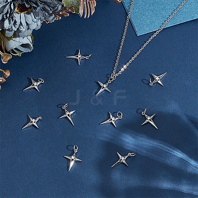 Brass Micro Pave Clear Cubic Zirconia Pendants PALLOY-ME00026-1