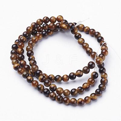 Natural Tiger Eye Beads Strands GSR4mmC014-AB+-1