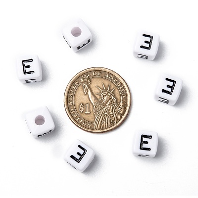 Letter Acrylic European Large Hole Beads OPDL-R050-10mm-E-1
