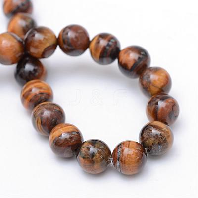 Round Natural Tiger Eye Bead Strands G-R345-4mm-25-1