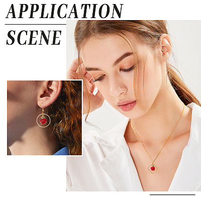 Apple Drop Earring Making Kit DIY-CA0003-77-1
