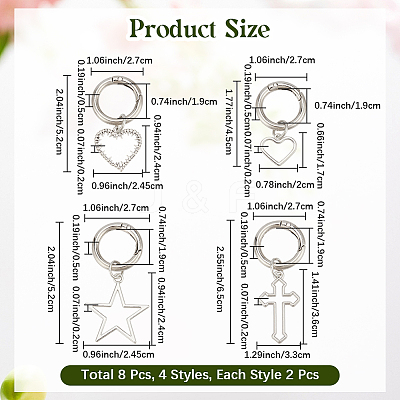 8Pcs 4 Styles Alloy Shoe Charms AJEW-CP0006-53-1