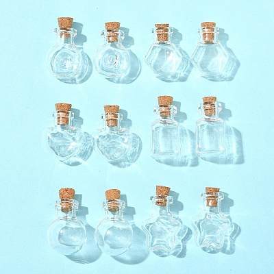 12Pcs 6 Styles Glass Bottle for Bead Containers BOTT-FS0001-05-1