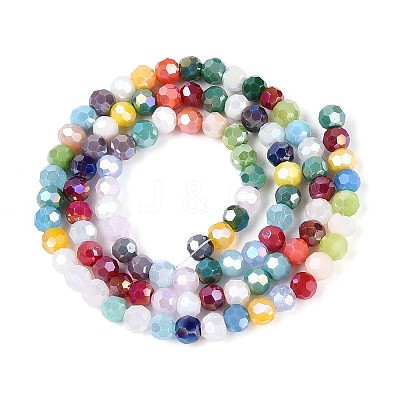 Electroplate Opaque Glass Beads Strands EGLA-A035-P4mm-HA01-1