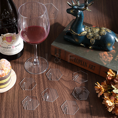 Acrylic Mirror Wine Glass Charms AJEW-SC0002-53C-03-1