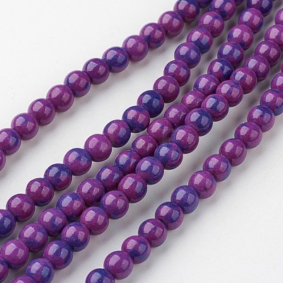Natural Ocean White Jade Bead Strands G-G916-6mm-08-1