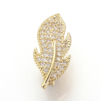 Brass Micro Pave Cubic Zirconia Enhancer Shortener Bails ZIRC-S058-28G-1
