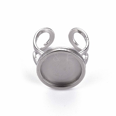Non-Tarnish 201 Stainless Steel Cuff Pad Ring Settings X-STAS-S080-040C-P-1