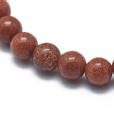 Synthetic Goldstone Bead Stretch Bracelets BJEW-K212-B-002-1