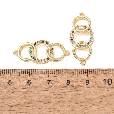Brass Micro Pave Colorful Cubic Zirconia Connector Charms CU-CBA4579-07G-B-1