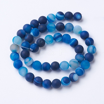 Natural Grade A Striped Agate/Banded Agate Beads Strands G-E478-05-10mm-1