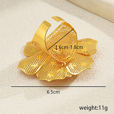 Luxurious Iron Flower Open Cuff Ring for Women's Party Dressing SW9832-1