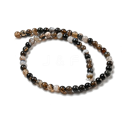 Natural Black Agate Beads Strands G-L555-04-6mm-1
