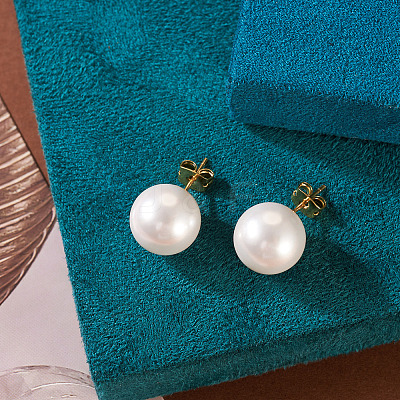 925 Sterling Silver Round Stud Earrings EJEW-TAC00030-02-1