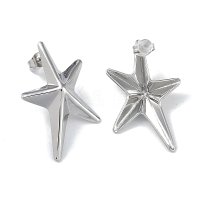 Non-Tarnish 304 Stainless Steel Stud Earrings for Women EJEW-U004-04P-1