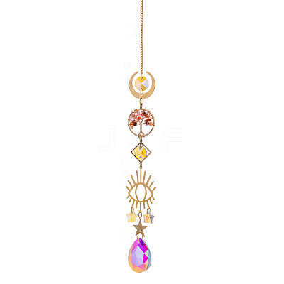 Glass Teardrop Hanging Suncatcher Prism Ornament PW-WG88031-03-1
