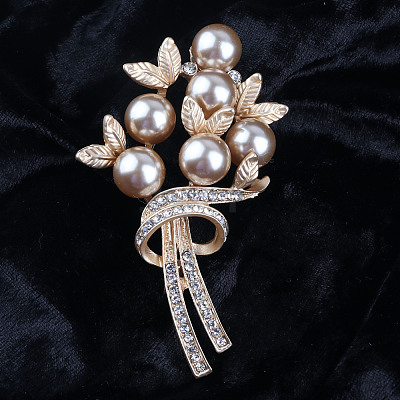 Exquisite Flower Alloy Rhinestone Brooch PW-WG7FC23-02-1