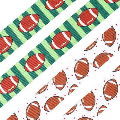 9M 2 Styles Rugby Theme Heat Transfer Polyester Grosgrain Ribbons OCOR-GF0005-05C-1