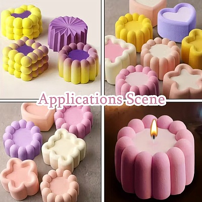 2Pcs 2 Styles Heart and Star Shape Cake Baking Silicone Molds ST-CJ0043-084-1