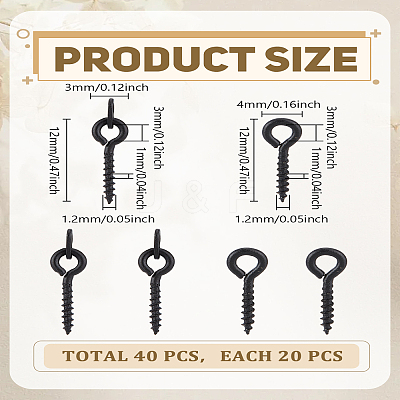 40Pcs 2 Styles Brass Screw Eye Pin Peg Bails KK-LP0004-53-1
