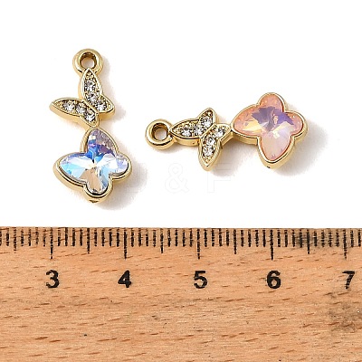 UV Plating Alloy Glass Pendants FIND-K032-39G-1
