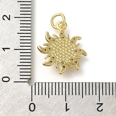 Rack Plating Brass with Cubic Zirconia Pendants KK-Z086-39G-1