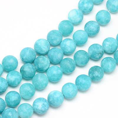 Natural White Jade Bead Strands G-R297-8mm-45-1