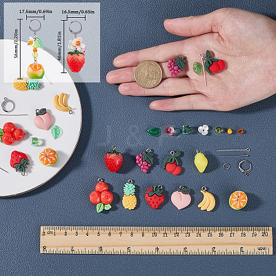 Fruit Theme DIY Resin Dangle Earring Making Kits DIY-SC0027-69-1