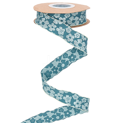 Flower Polyester Ribbons SRIB-WH20020-053A-01-1