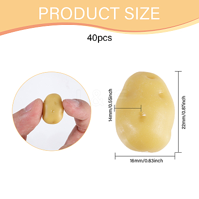 40Pcs Plastic 3D Potato Ornaments DJEW-CA0001-48-1